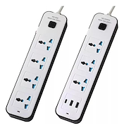 AMT-636 ZAPATILLA ELECTRICA CON DOBLE PUERTO USB Y ENTRADA TIPO C