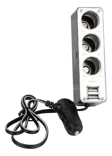 TRIPLE ENCENDEDOR 12V + 1 PUERTO USB 500mAh CON CABLE WF0120